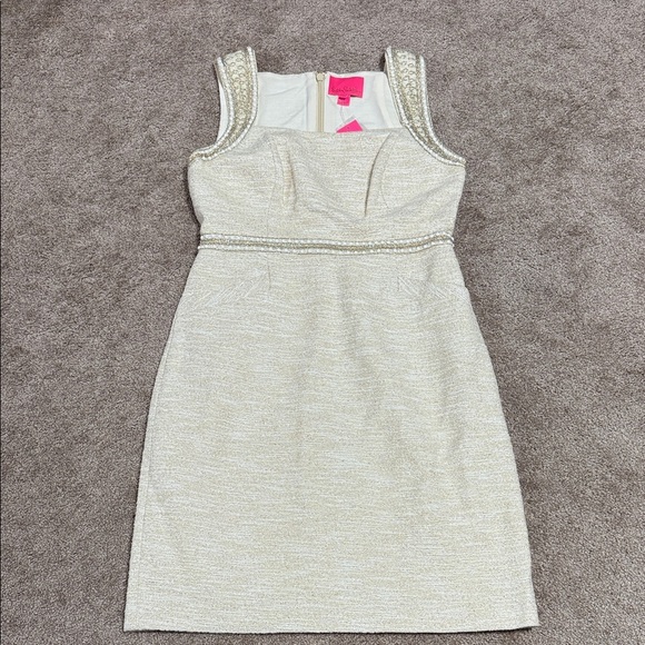 Lilly Pulitzer Dresses & Skirts - Lilly Pulitzer Dana Shift Dress in Gold Metallic Resort Boucle